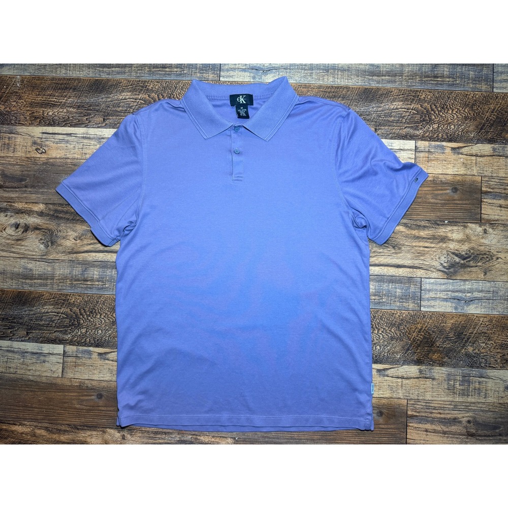 Calvin Klein Polo Men's Sz M Purple Short‎ Sleeve Cotton Shirt Casual Top